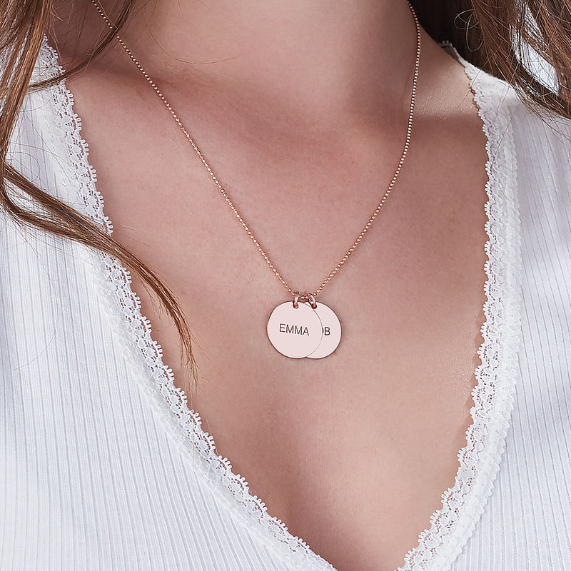 Personalized Jewelry – Rose Gold Plated Disc Necklace - 2