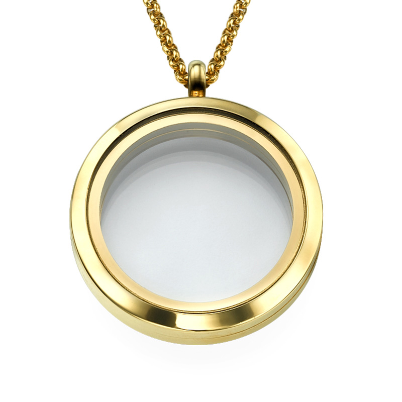 Gold Plated Round Locket Necklace