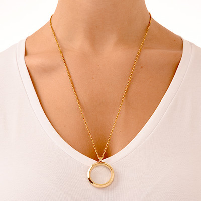Gold Plated Round Locket Necklace - 2