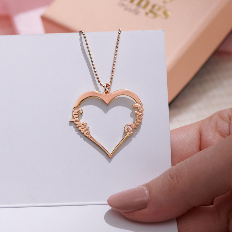 18k Rose Gold Plated Heart Necklace - 1 product photo
