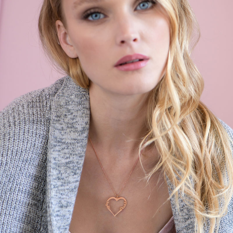 18k Rose Gold Plated Heart Necklace - 2 product photo