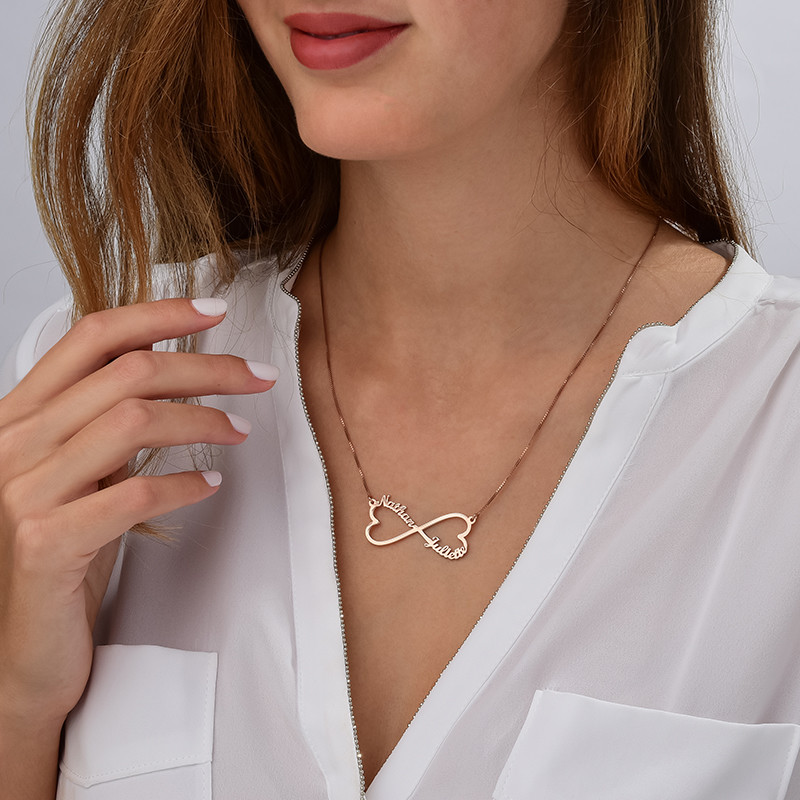 Heart Infinity Name Necklace - Rose Gold Plated - 1