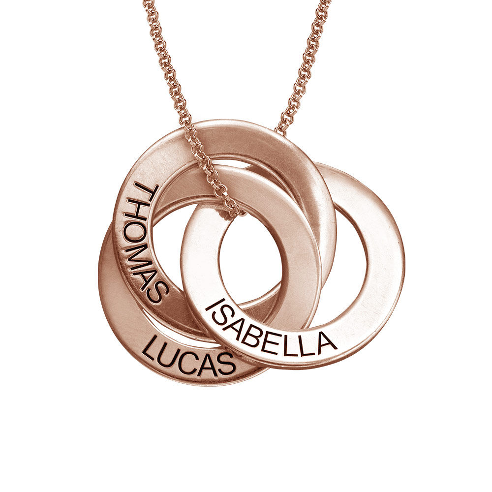 Russian Ring Necklace in Rose Gold Plating