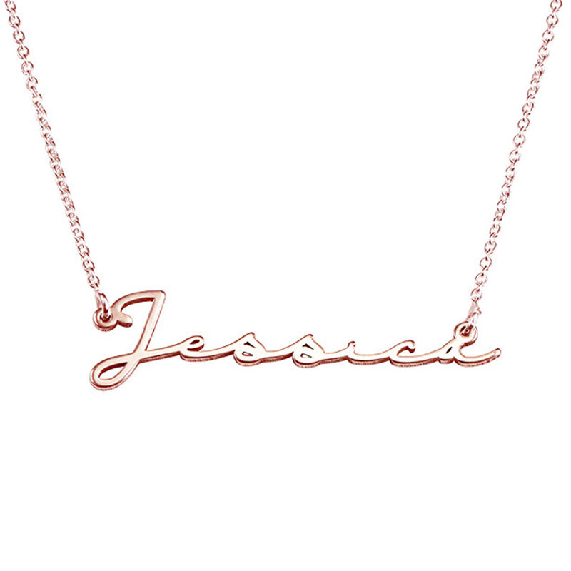 Signature Style Name Necklace in Rose Gold Plated - 2 product photo