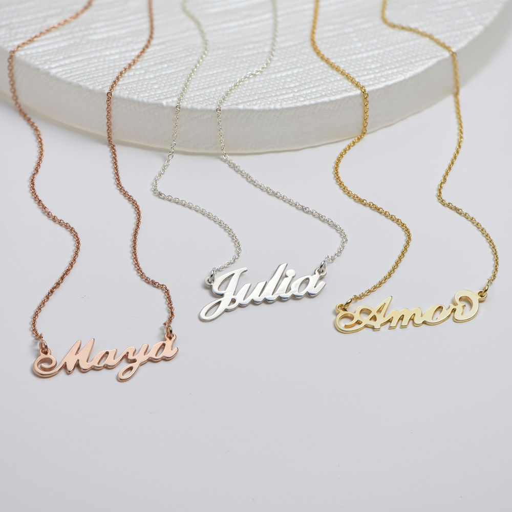 Small Vermeil Classic Name Necklace - 1