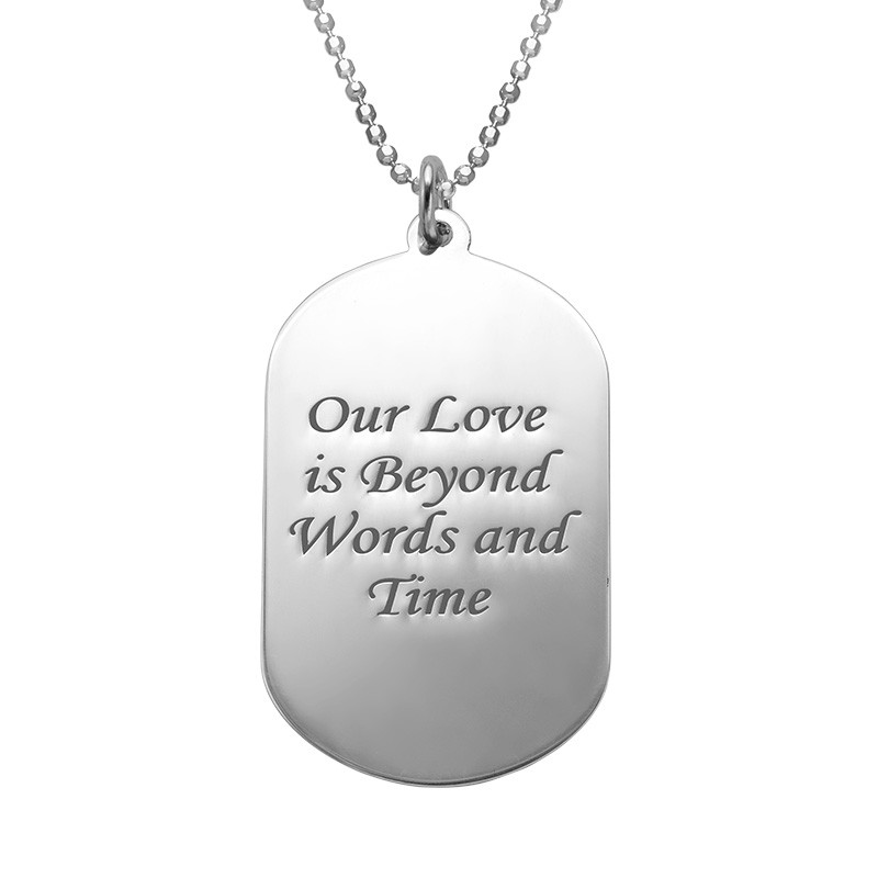 Dog tag photo necklace in Sterling Silver - 1