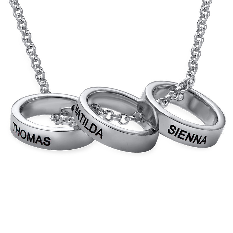 Mother Ring Necklace with Engraving - 1