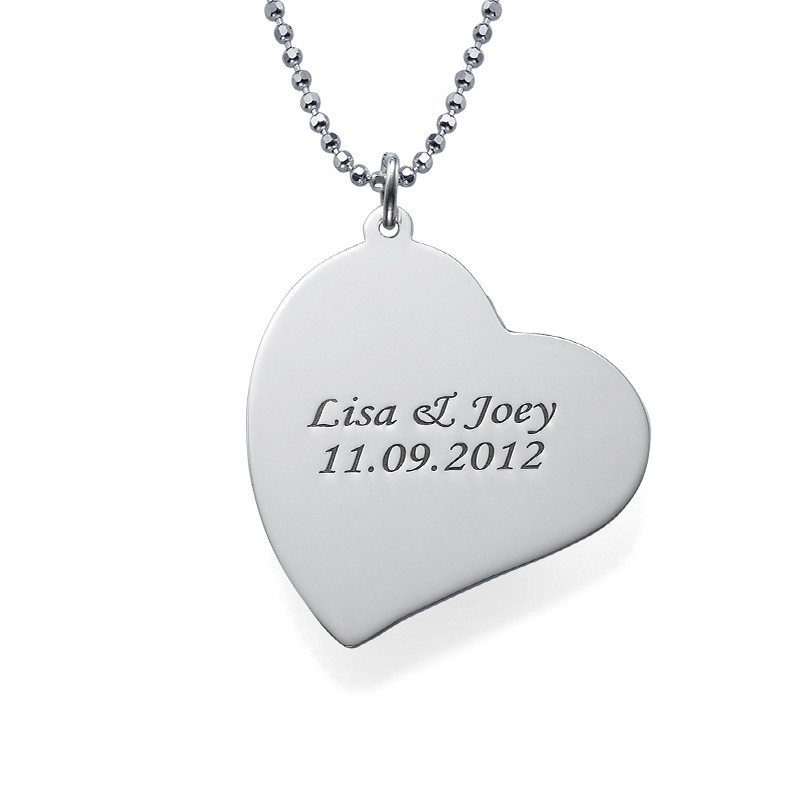 Tilted Heart Photo pendant in Silver - 1