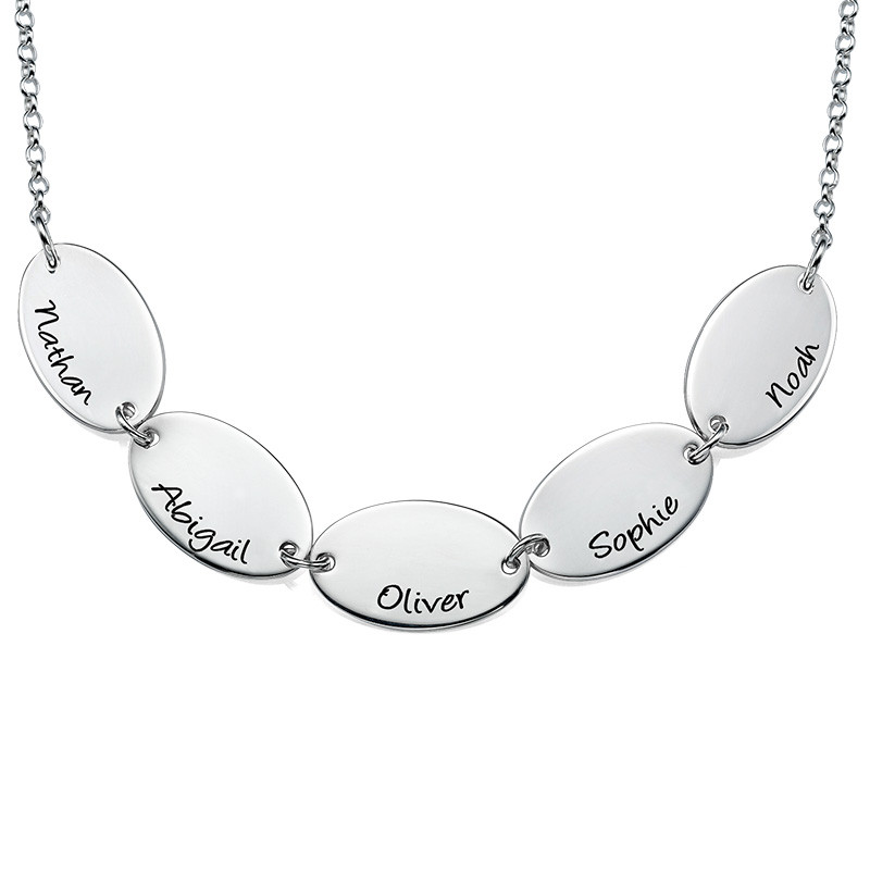 Mother Necklace with Kids Names - Oval Shaped - 1