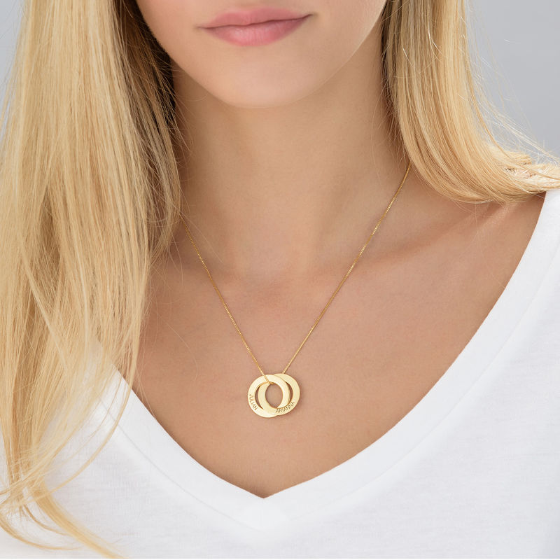 Russian Ring Necklace with 2 Rings in Vermeil - 3 product photo