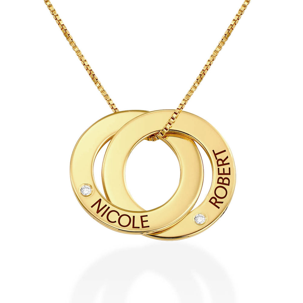 Diamond Russian Ring Necklace with 2 Rings in Gold Vermeil | My