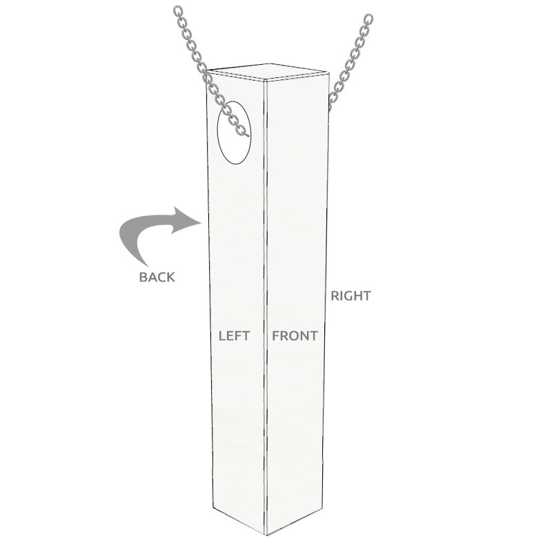 Personalized Vertical 3D Bar Necklace in 18k Gold Plating - 7 product photo