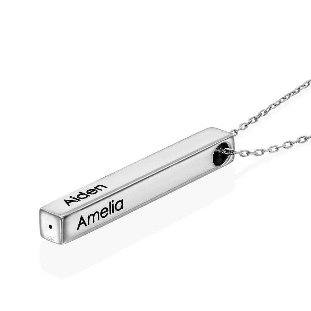 Totem 3D Bar Necklace in 10k White Gold - 1 product photo