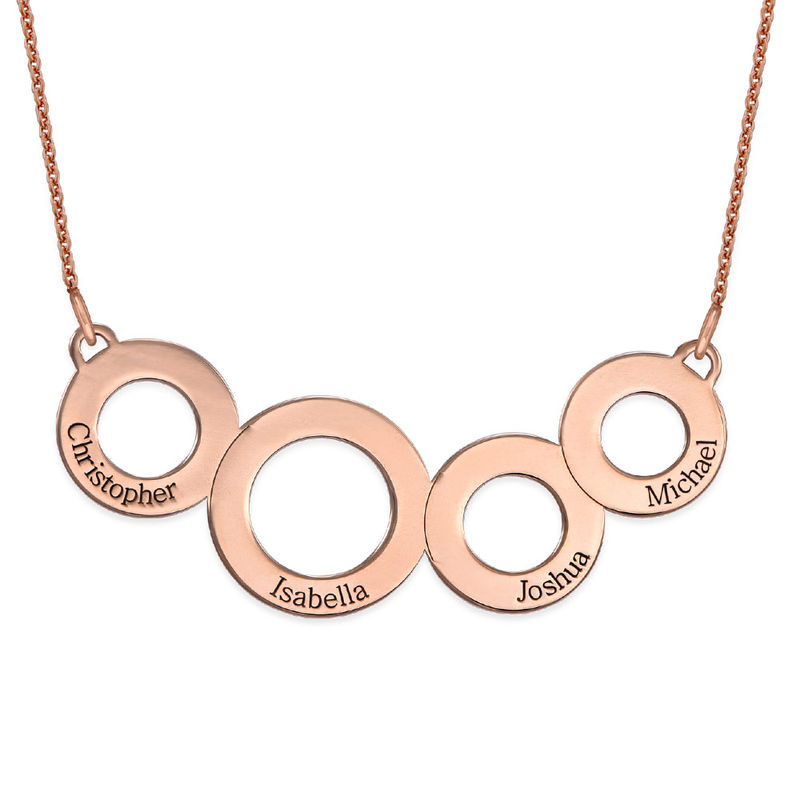 Engraved Circles Necklace with Rose Gold Plating product photo