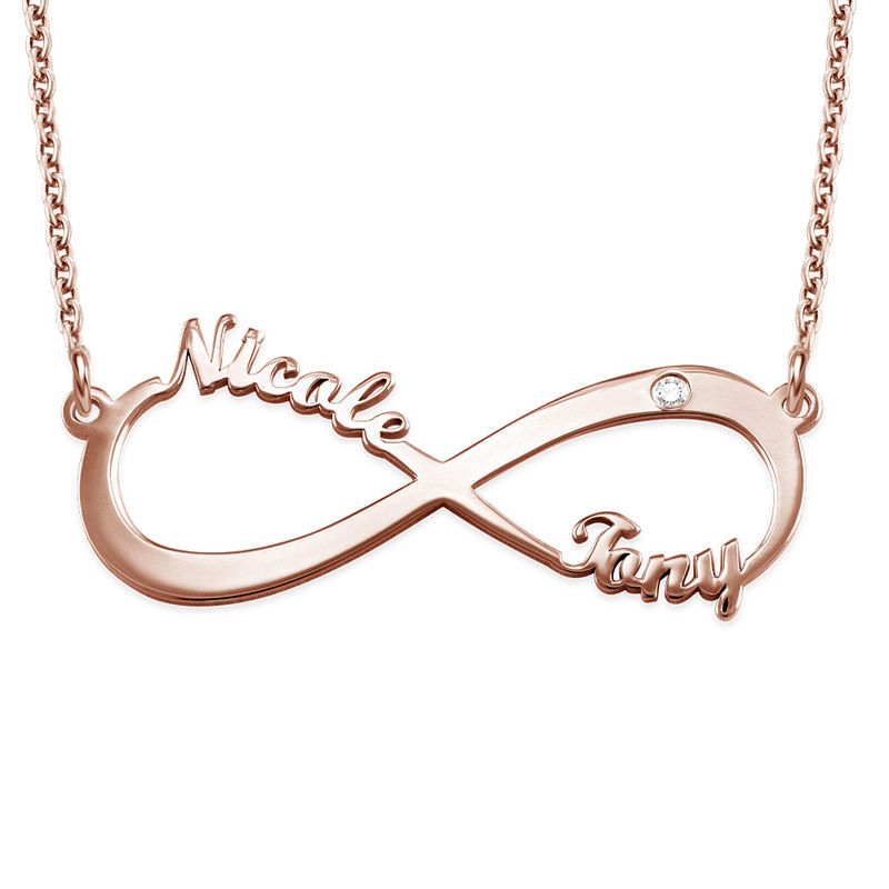 Infinity Name Necklace Rose Gold Plated with Diamond