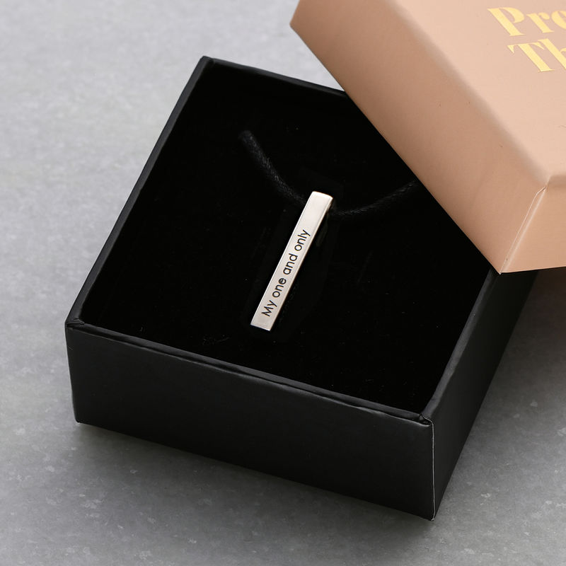 Engraved 3D Bar Name Necklace for Men in Sterling Silver - 5 product photo
