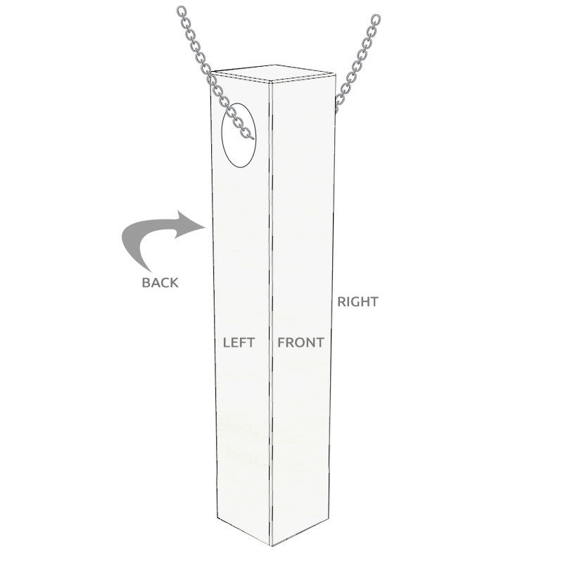 Engraved 3D Bar Name Necklace for Men in Sterling Silver - 6 product photo