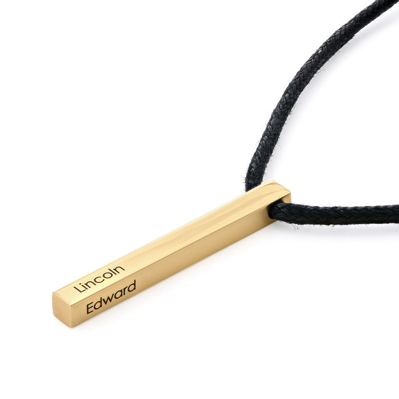 Engraved 3D Bar Name Necklace for Men in Gold Plating - 1 product photo