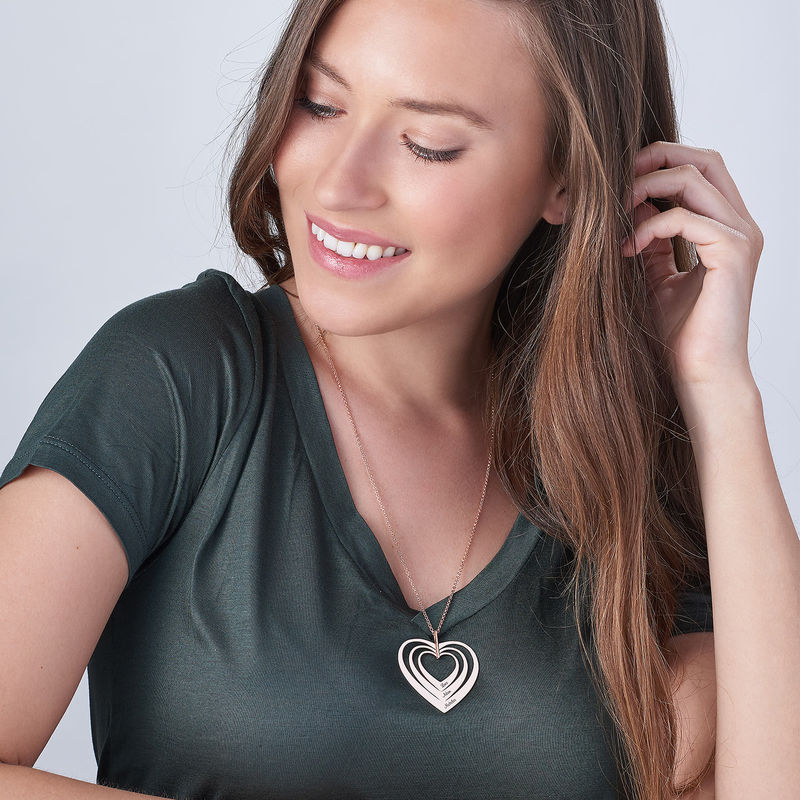 Family Hearts necklace in Rose Gold Plating - 2 product photo