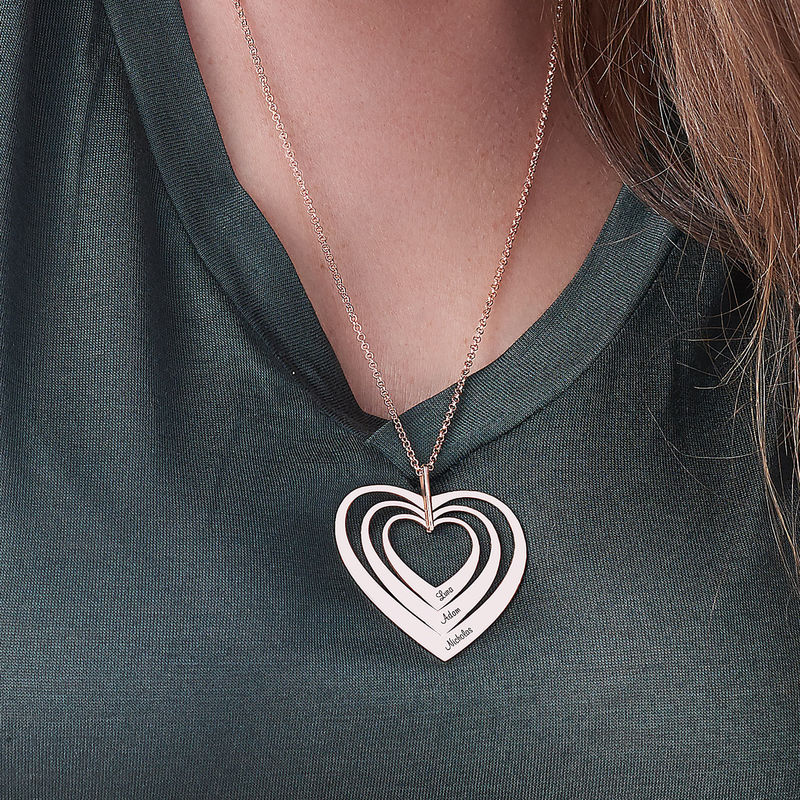 Family Hearts necklace in Rose Gold Plating - 3 product photo
