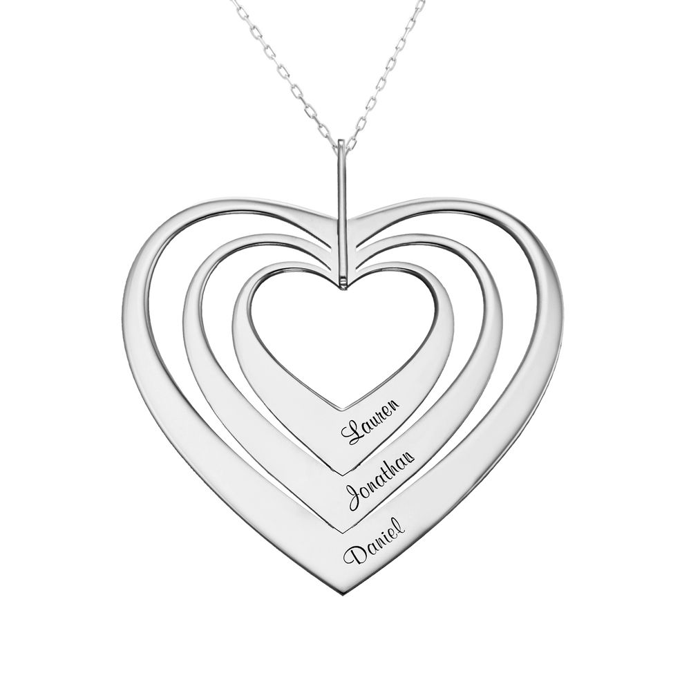 Family Hearts necklace in White Gold