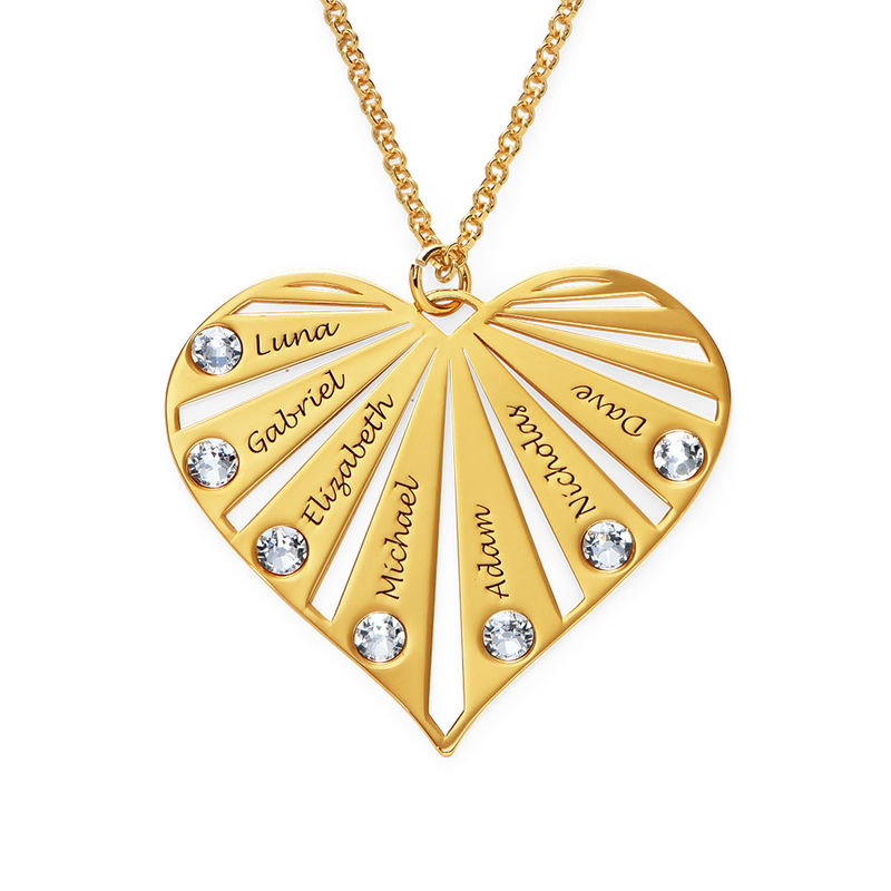 Family Necklace with Birthstones in Gold Plating - 1