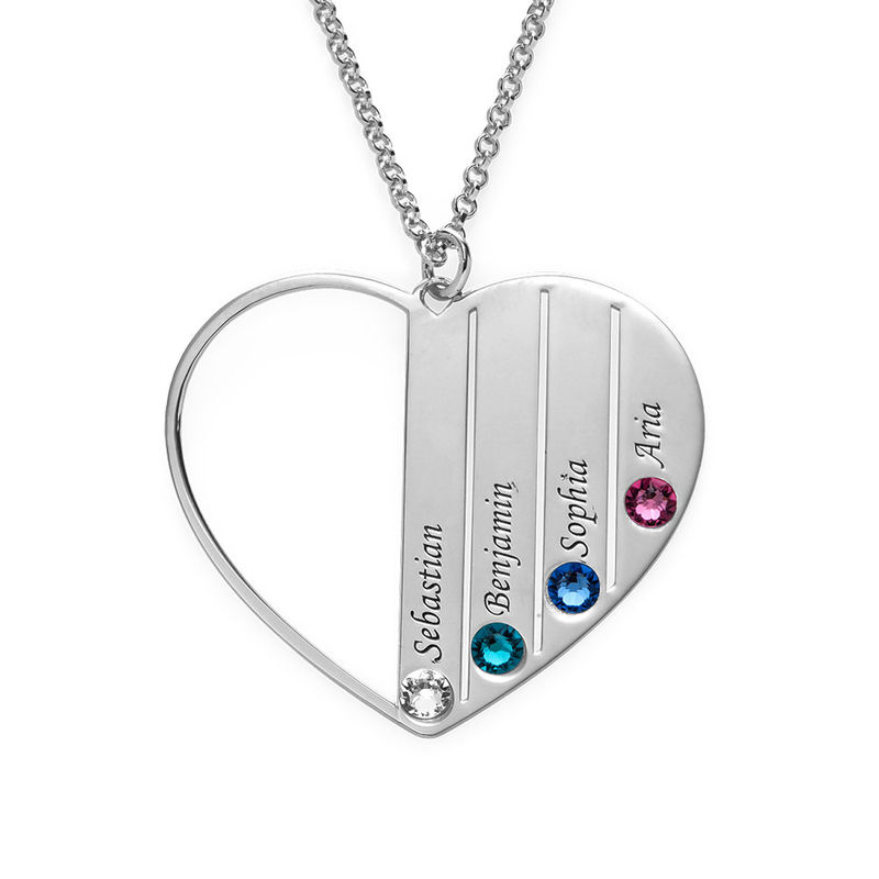Mom Birthstone Necklace in Sterling Silver - 1 product photo