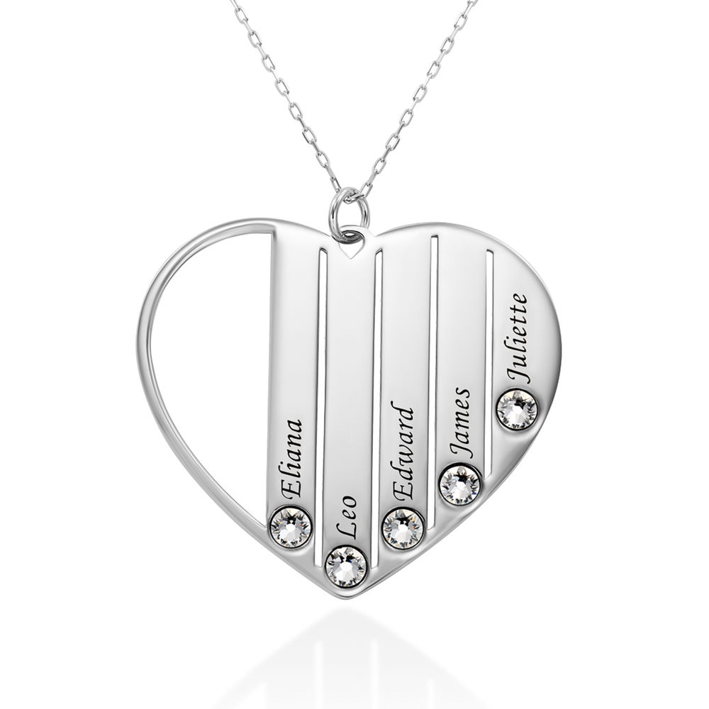 Mom Birthstone Necklace in White Gold 10K - 1 product photo