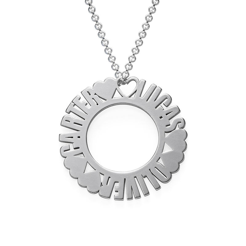 Circle Name Necklace in Silver Sterling