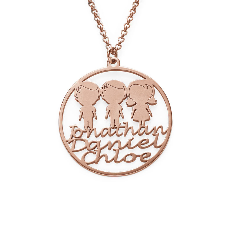 Mother Circle Necklace in Rose Gold Plating