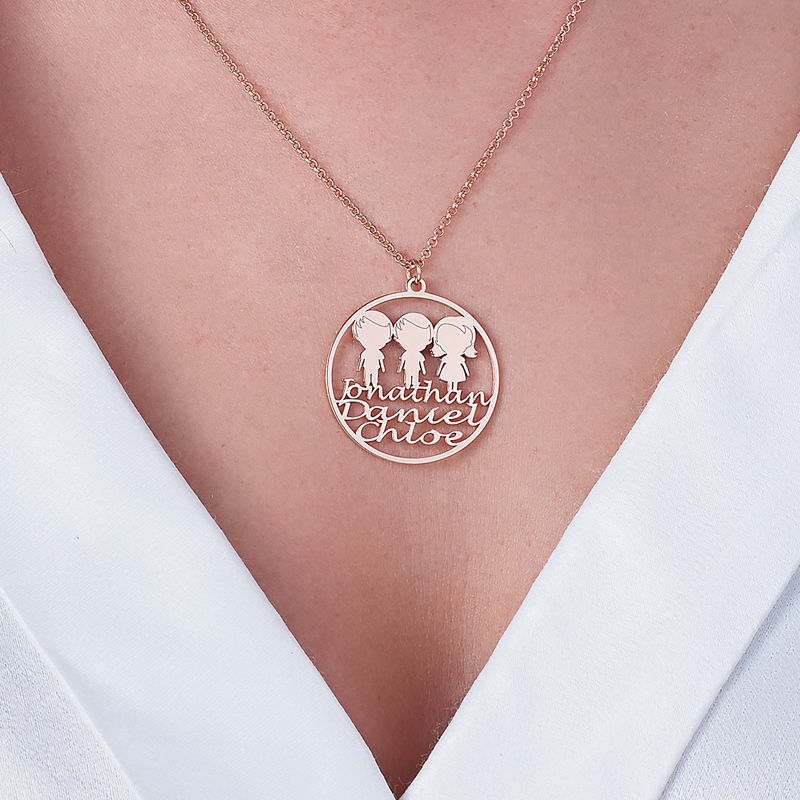 Mother Circle Necklace in Rose Gold Plating - 2