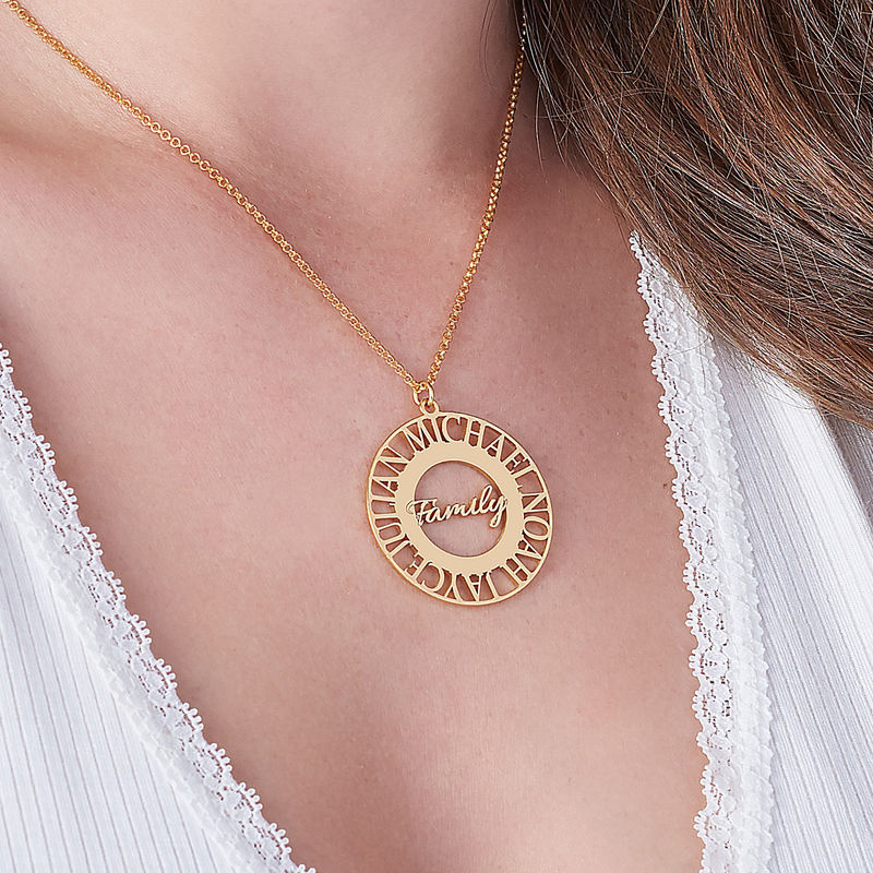 Mom Circle Necklace in Gold Plating - 2