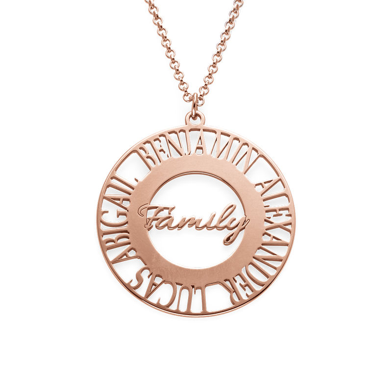 Mom Circle Necklace in Rose Gold Plating product photo