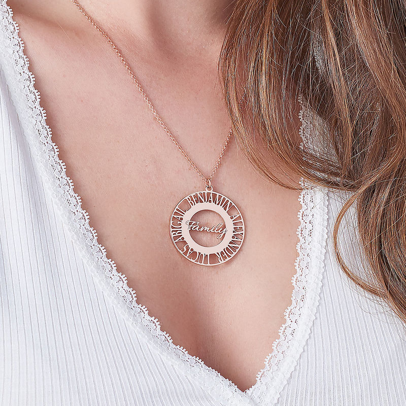 Mom Circle Necklace in Rose Gold Plating - 2 product photo