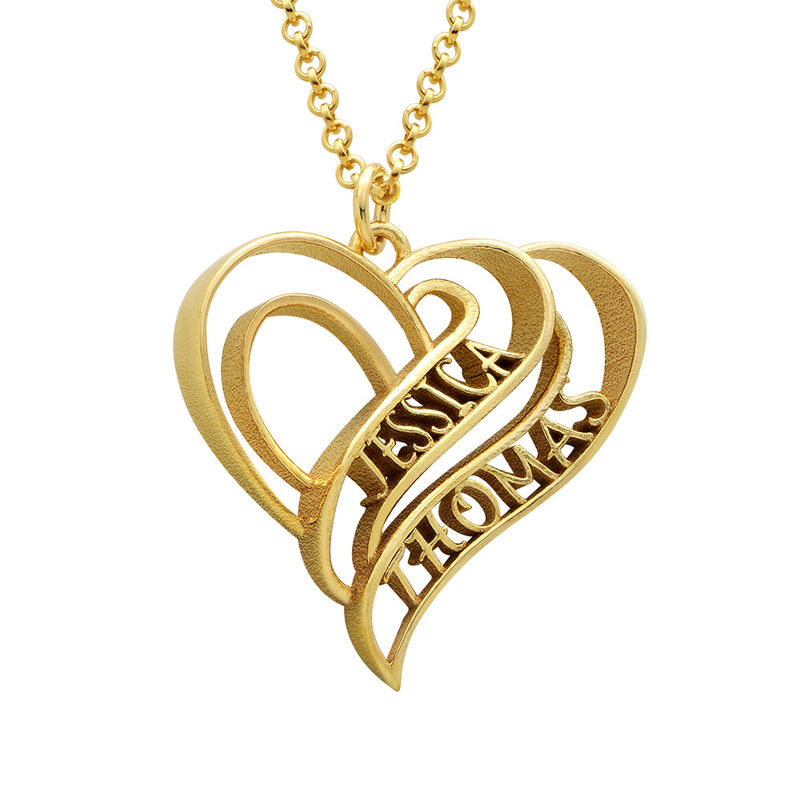 Personalized 3D Heart Necklace with 18K Gold Plating
