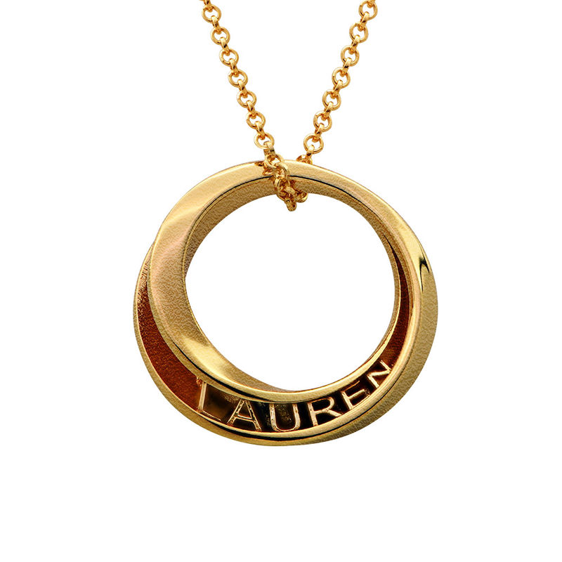 Personalized 3D Circle Necklace with Gold Plating