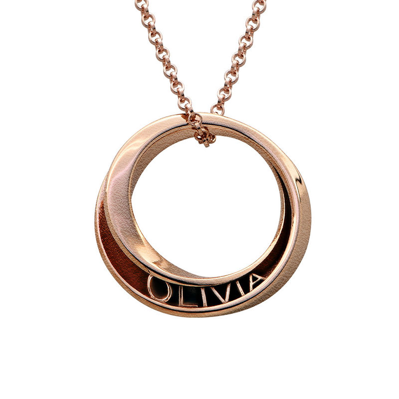 Personalized 3D Circle Necklace with Rose Gold Plating