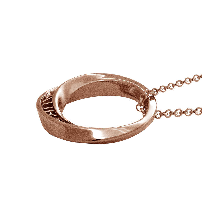 Personalized 3D Circle Necklace with Rose Gold Plating - 1