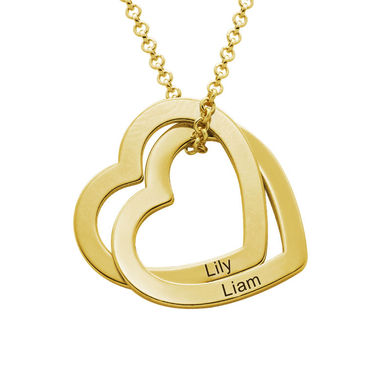 Interlocking Hearts Necklace  with 18K Gold Plating