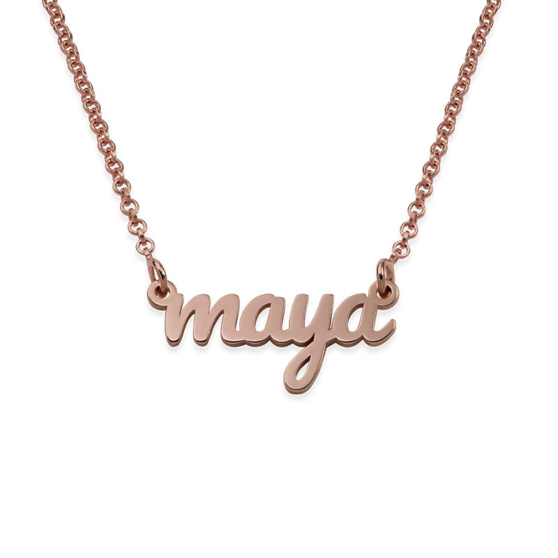Script Name Necklace with 18K Rose Gold Plating