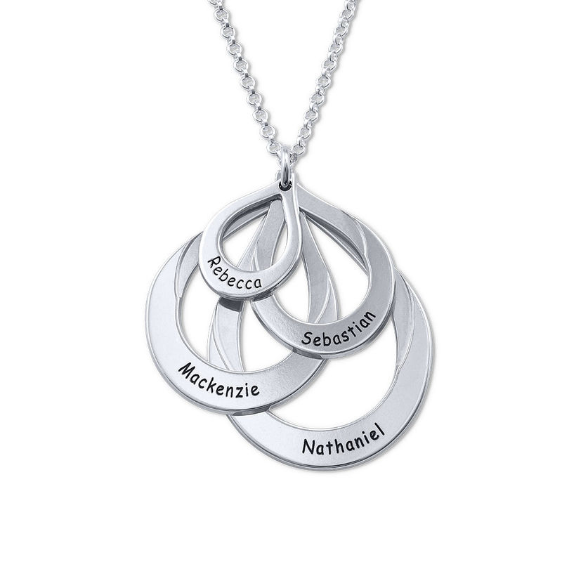 Engraved Family Necklace - Four Drops - 1