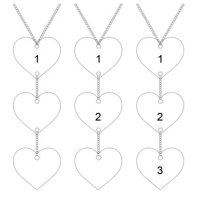 Personalized Y Necklace in Sterling Silver with Heart Shaped Pendants - 5