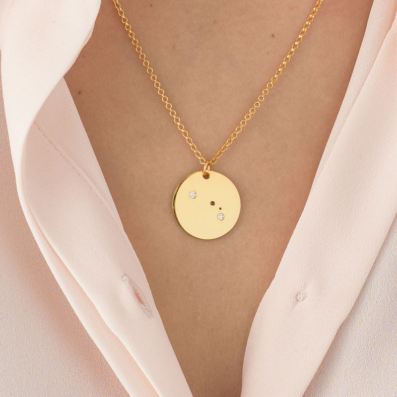 Aries Constellation Necklace with Diamonds in Gold Plating - 2
