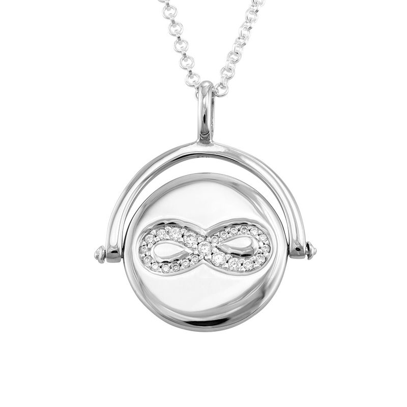 Spinning Infinity  Pendant Necklace in Silver