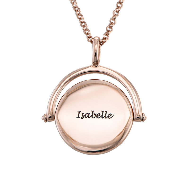 Spinning Infinity  Pendant Necklace in Rose Gold Plating - 1