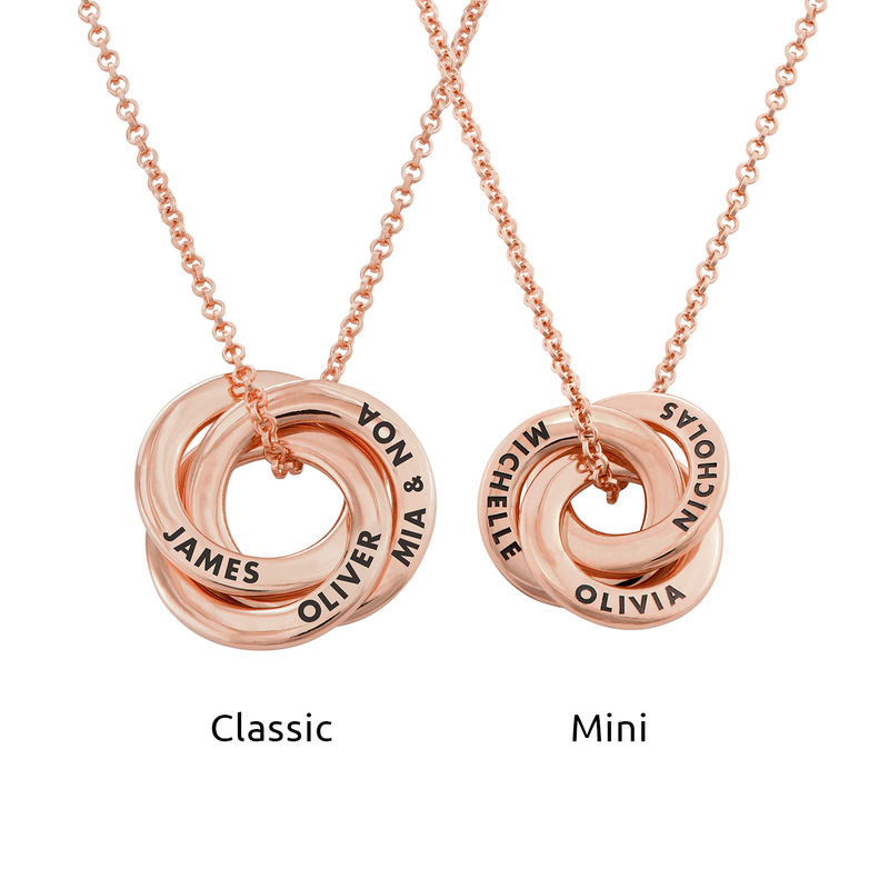 Russian Ring Necklace in Rose Gold Plating - Mini Design - 3