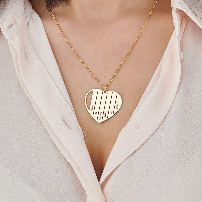 Mom Heart Necklace in Gold Plating - 3