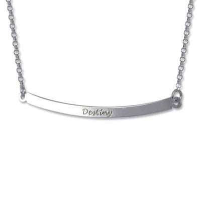 Personalized Curved Bar Necklace