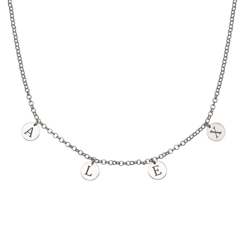 Initials Choker Necklace in Sterling Silver
