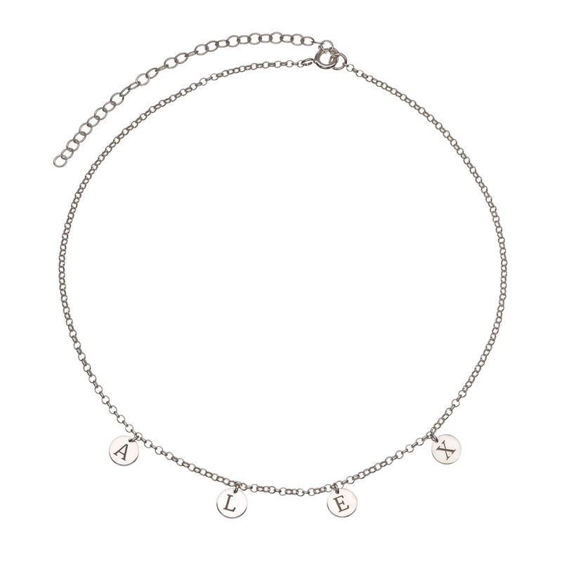 Initials Choker Necklace in Sterling Silver - 1